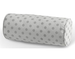 Dekoria Poduszka wałek prosty, szare kropki na białym tle, Ø16 × 40 cm, Ashley