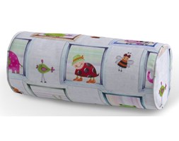 Dekoria Poduszka wałek prosty, kolorowe obrazki zwierzątek na szarym tle, Ø16 × 40 cm, Apanona do -50%