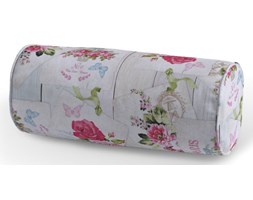 Dekoria Poduszka wałek prosty, różowe kwiaty na jasnym tle, Ø16 × 40 cm, Ashley
