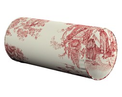 Dekoria Poduszka wałek prosty, tło ecru, czerwone postacie, Ø16 × 40 cm, Avinon
