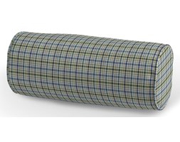 Dekoria Poduszka wałek prosty, mała niebiesko-żółta krateczka, Ø16 × 40 cm, Bristol
