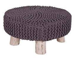 STOŁEK Z DZIERGANYM SIEDZENIEM LYNN 65CM SZARY