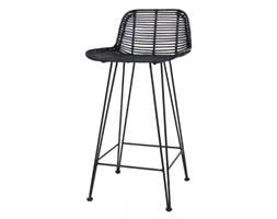 STOŁEK BAROWY RATTANOWY CZARNY