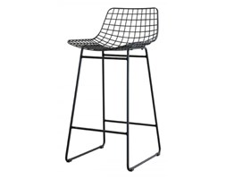 STOŁEK BAROWY WIRE CZARNY - HK LIVING