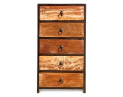 Indiareta - Komoda wykonana w 100% ręcznie z drewna odzyskanego ze starych domów i łodzi pochodzenia indyjskiego. Drewno odzyskane