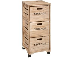 Komoda na kółkach, mobilny regał do przechowywania, drewniana szafka z 3 szufladami
