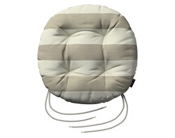 Dekoria Siedzisko Adam na krzesło, beżowo - białe pasy (5,5cm), fi 37 × 8 cm, Quadro