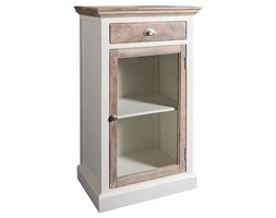 HomeHood Komoda wąska ze szkłem Bristol White