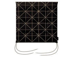 Dekoria Siedzisko Karol na krzesło, czarno-beżowy ze złotą nitką, 40 × 40 × 3,5 cm, Black & White