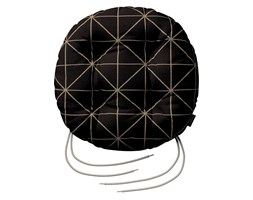 Dekoria Siedzisko Adam na krzesło, czarno-beżowy ze złotą nitką, fi 37 × 8 cm, Black & White