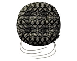 Dekoria Siedzisko Adam na krzesło, czarno-beżowy ze złotą nitką, fi 37 × 8 cm, Black & White