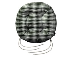 Dekoria Siedzisko Adam na krzesło, czarno-biała pepitka, fi 37 × 8 cm, Black & White