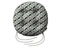 Dekoria Siedzisko Adam na krzesło, czarno-biały, fi 37 × 8 cm, Black & White