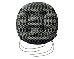 Dekoria Siedzisko Adam na krzesło, czarno-biały, fi 37 × 8 cm, Black & White