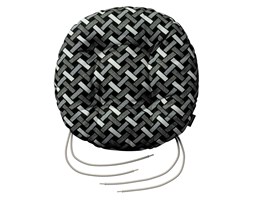 Dekoria Siedzisko Adam na krzesło, czarno-biały, fi 37 × 8 cm, Black & White