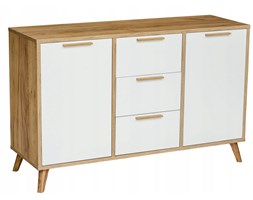 Skandynawska komoda do salonu dąb/biała scandi