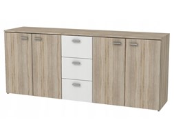 Komoda z szufladami klasyczna 180 biała dąb sonoma