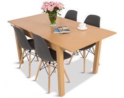 Komplet 4+1 rozkładany stół i krzesła szare Olof P 4 Meblobranie