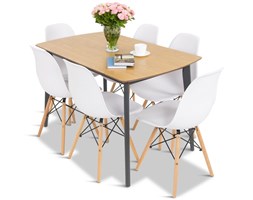 Skandynawski zestaw stół i 6 krzeseł biały Olof V 6 Meblobranie