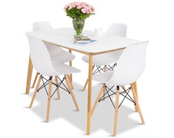 Skandynawski stół z białymi krzesłami 4+1 Olof Mo I 4 Meblobranie