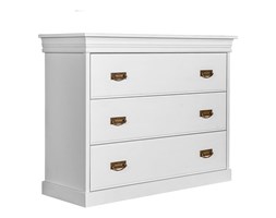 Sosnowa biała komoda szufladowa Toskania 3S