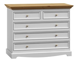 Komoda biała / dąb 5 szuflad Belluno Elegante