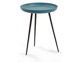 Stolik ICA Ø40cm niebieski metalowy
