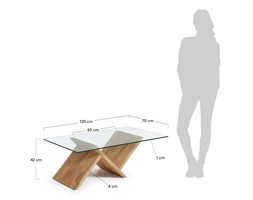 Stolik kawowy CAUSA 120x70cm szklany blat