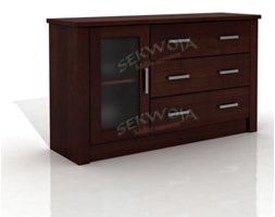 Komoda sosnowa FADO 1D/3S XL + szyba