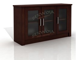 Komoda sosnowa FADO 3D + szyba