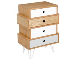 Komoda z 4 szufladami, stolik do sypialni na fantazyjnych nóżkach