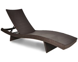 Leżak z technorattanu WAVE Brown