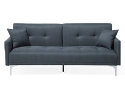 Sofa z funkcją spania tapicerowana granatowa LUCAN