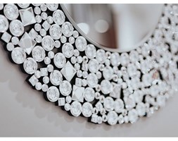 Lustro glamour w okrągłej luksusowej ramie 16jz03