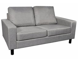 vidaXL Sofa 2-osobowa, materiałowa, jasnoszara