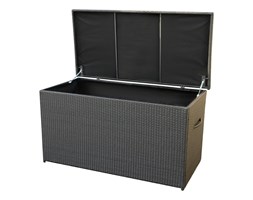 Skrzynia na poduchy brązowa - rattan meble ogrodowe 160 cm MODENA