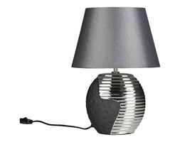 Nowoczesna lampka nocna - lampa stojąca - czarno-srebrna - ESLA