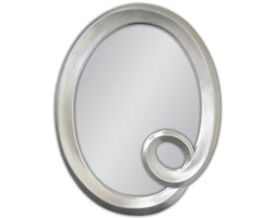 Srebrne owalne lustro 74x94 PU-196