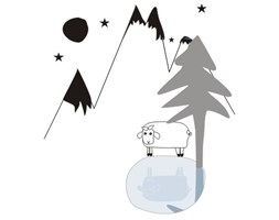 Owieczka sama w górach